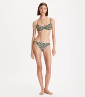 Printed Shirred Underwire Bikini Top