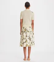 Printed Silk Pleated Skirt