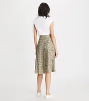 Printed Silk Pleated Skirt