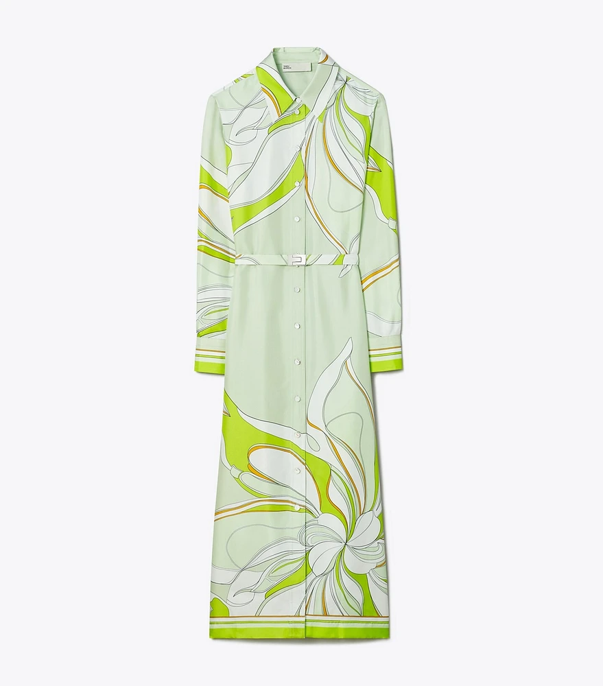 Printed Silk Shirtdress