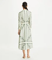 Printed Silk Shirtdress