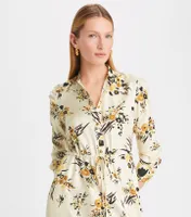 Printed Silk Shirtdress