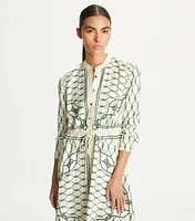 Printed Silk Shirtdress