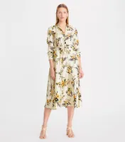 Printed Silk Shirtdress