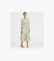 Printed Silk Shirtdress