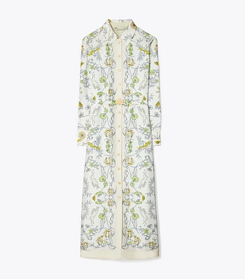 Printed Silk Twill Shirtdress