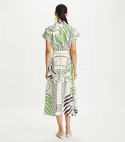 Printed Silk Twill Shirtdress