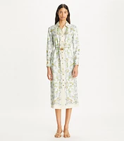 Printed Silk Twill Shirtdress