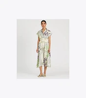 Printed Silk Twill Shirtdress