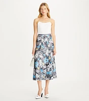 Printed Silk Twill Skirt