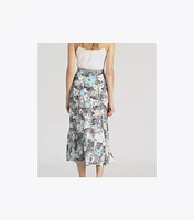 Printed Silk Twill Skirt