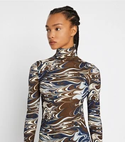 Printed Tissue-Seamless Mockneck