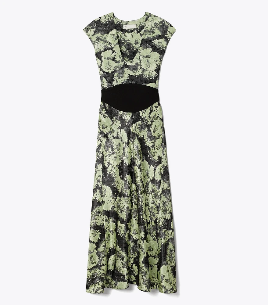 Printed U-Neck Viscose Dress