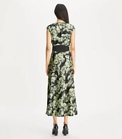 Printed U-Neck Viscose Dress