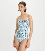 Printed Underwire One-Piece Swimsuit