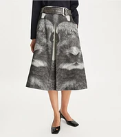 Rabbit Printed Denim Skirt