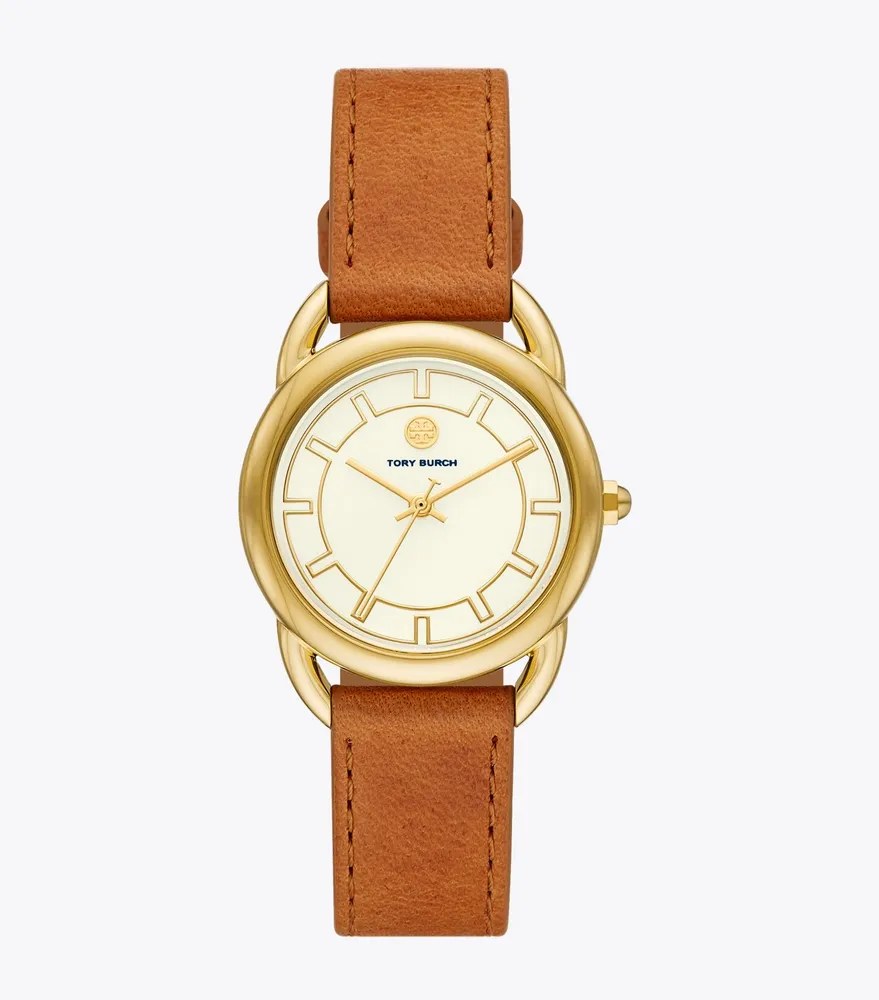 Ravello Watch, Leather/Gold-Tone