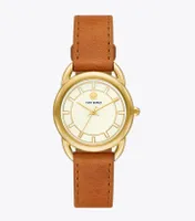 Ravello Watch, Leather/Gold-Tone