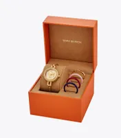 Reva Bangle Watch Gift Set, Gold-Tone Stainless Steel/Multi-Color