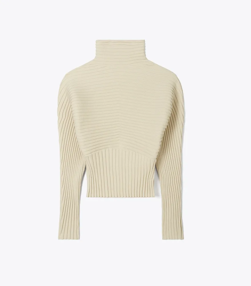 Ribbed Dolman Sleeve Sweater