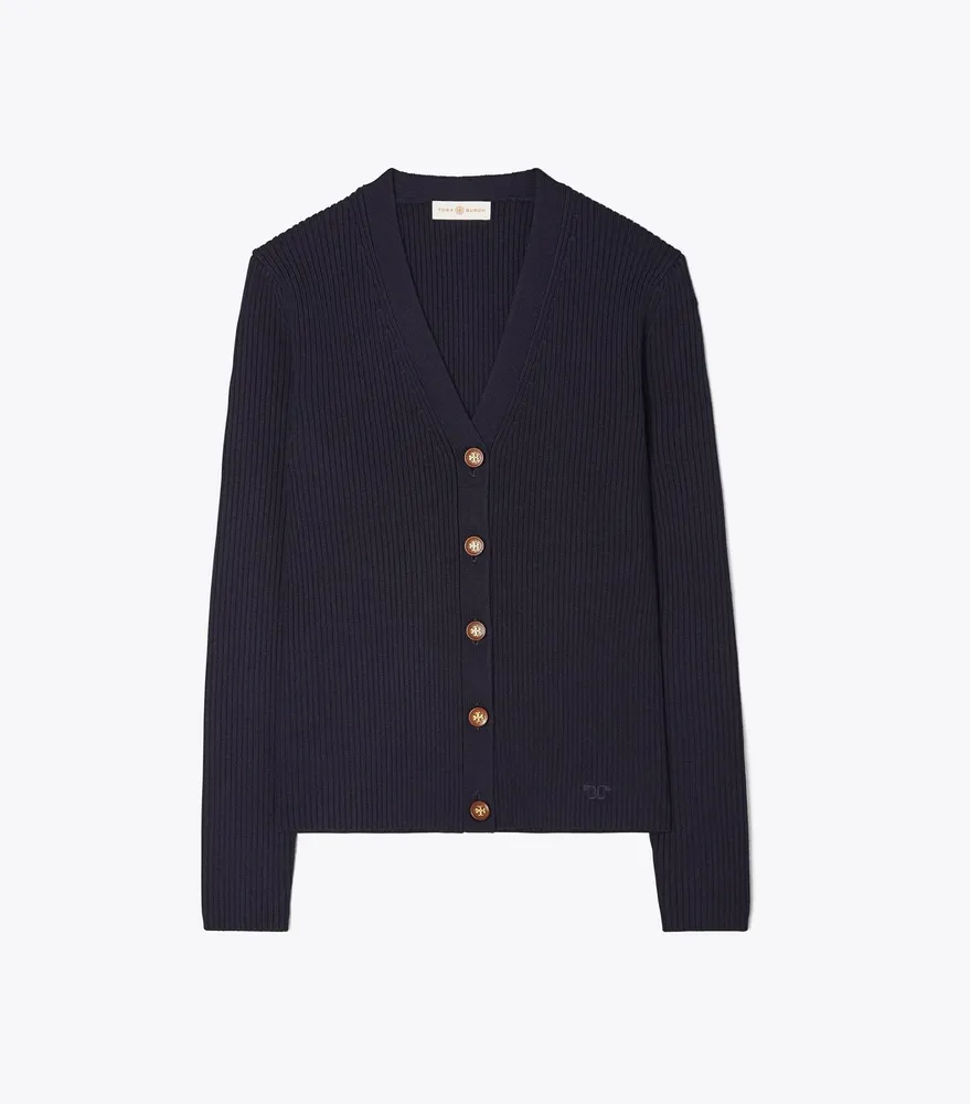 Tory Burch Ribbed Merino Wool Cardigan | The Summit