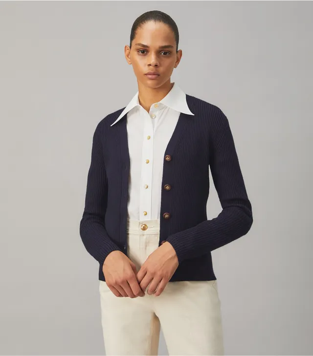 Tory Burch Navy Cardigan | rededuct.com