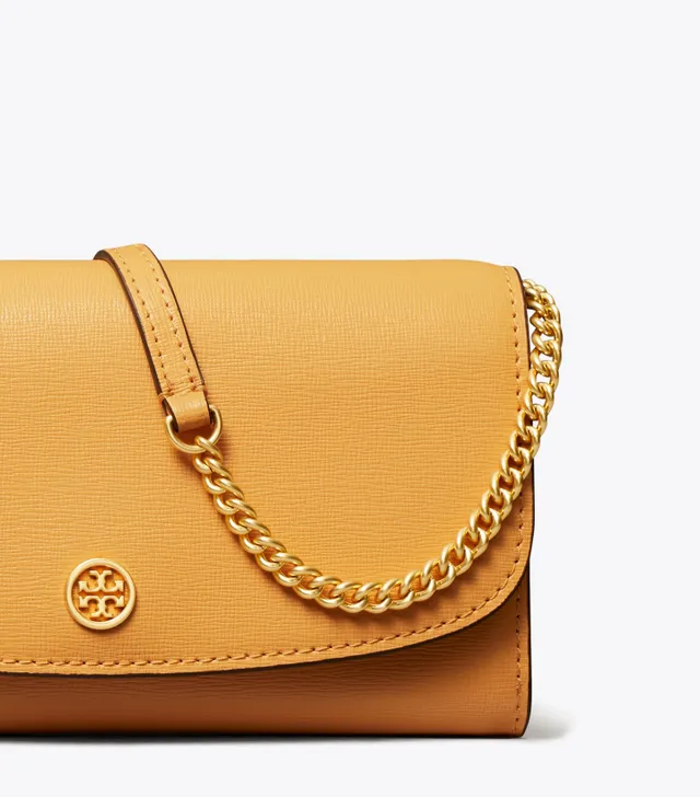 NEW - TORY BURCH Robinson Chain Wallet - Embossed Leather