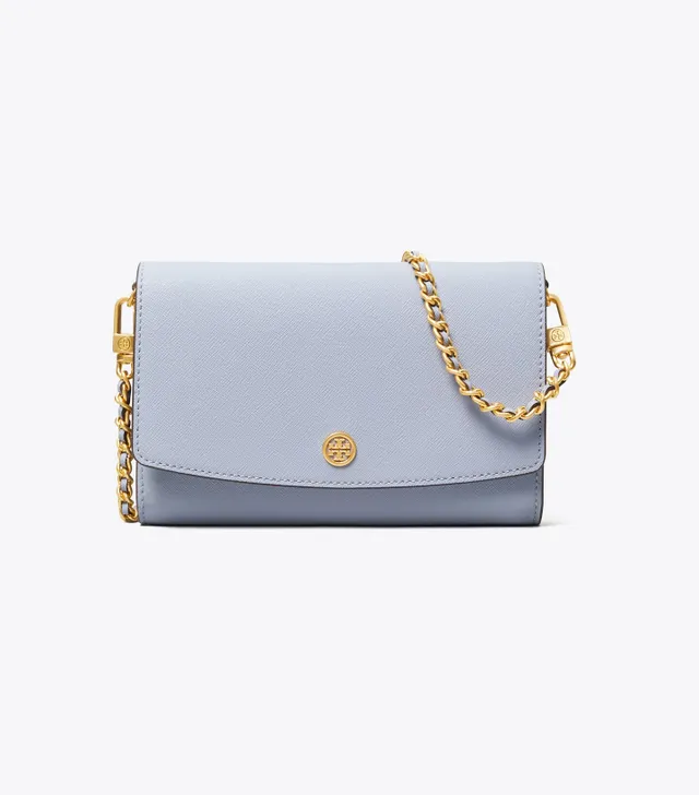 Tory Burch Robinson Chain Wallet, Ivory