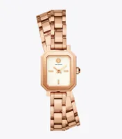 Tory Burch Robinson Mini Watch, Rose Gold-Tone /Ivory, 22 MM