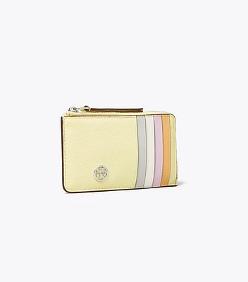Robinson Pebbled Top-Zip Card Case