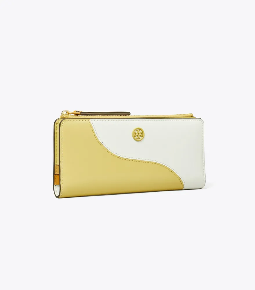 Robinson Spazzolato Color-Block Zip Slim Wallet