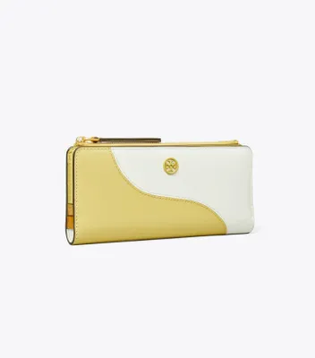Robinson Spazzolato Color-Block Zip Slim Wallet