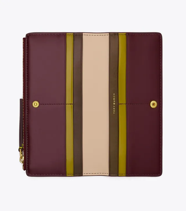 Tory Burch Robinson Colorblock Zip Continental Wallet in Brown Leather  Beige ref.604969 - Joli Closet