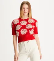 Rose-Embroidered Sweater