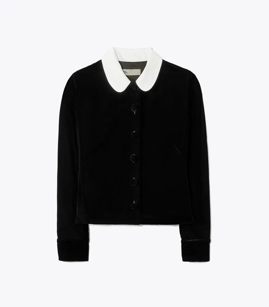 Round Collar Velvet Shirt