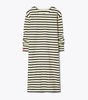 Scrunched-Sleeve Jersey T-Shirt Dress