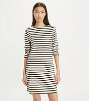 Scrunched-Sleeve Jersey T-Shirt Dress