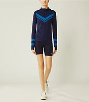 Seamless Chevron Half-Zip Pullover
