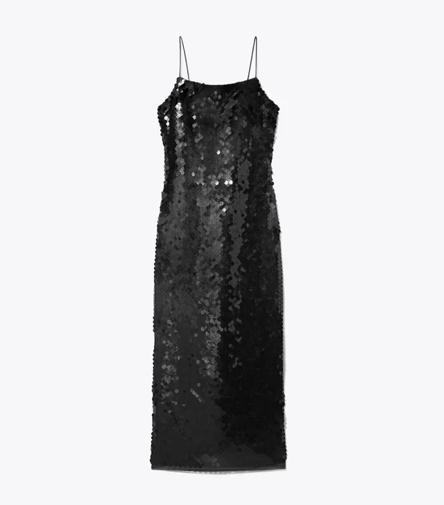 tory burch crystal-embroidered slip dress Tory Burch Crystal-Embroidered Slip Dress In Neutrals - 79% Off