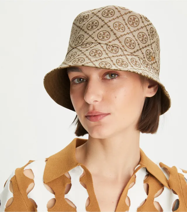 T Monogram Short Brim Bucket Hat: Women's Accessories, Hats