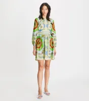 Short Printed Silk Dress