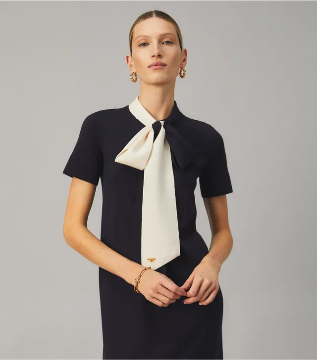 Tory Burch Poplin Collar Sweater Dress