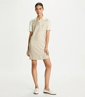 Silk-Front Polo Dress