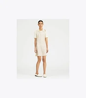 Silk-Front Polo Dress