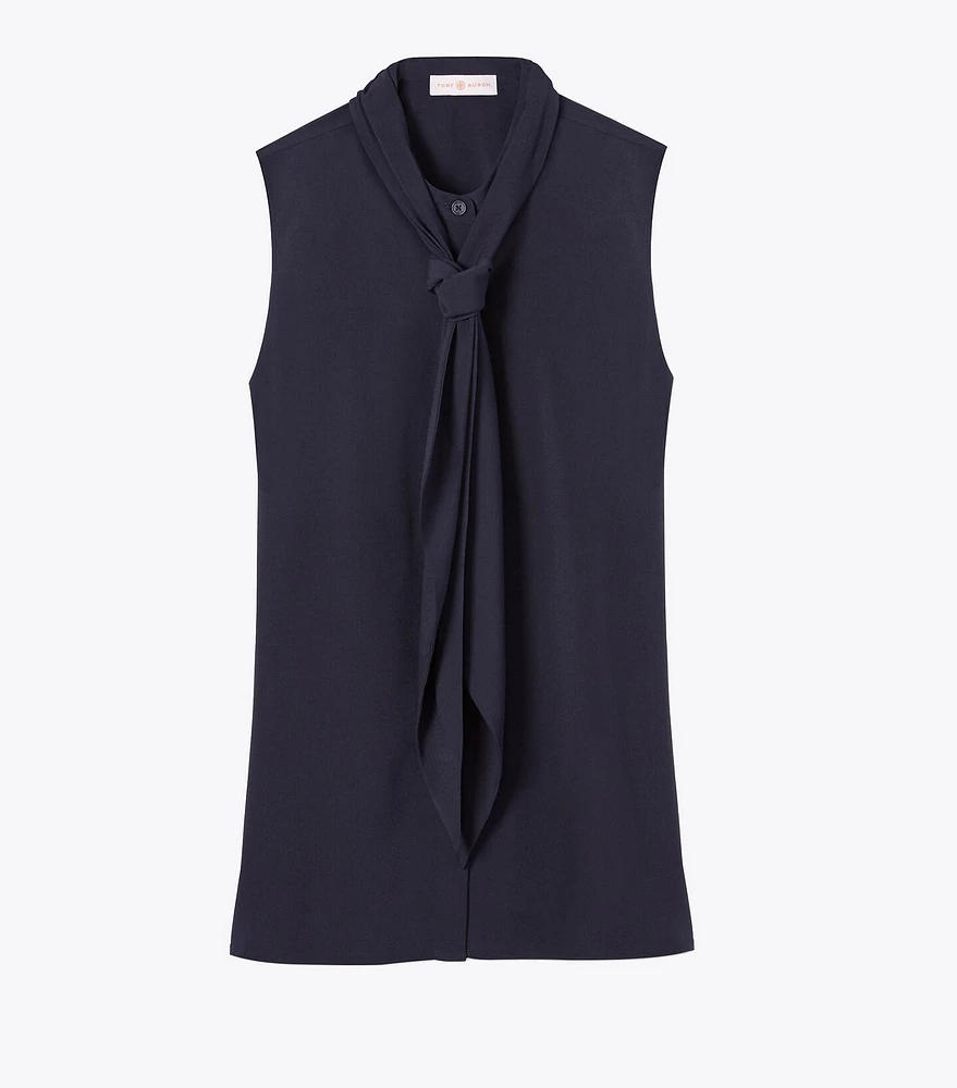 Sleeveless Bow Blouse