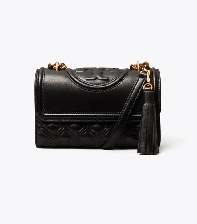 Tory Burch Small Fleming Convertible Shoulder Bag in Black