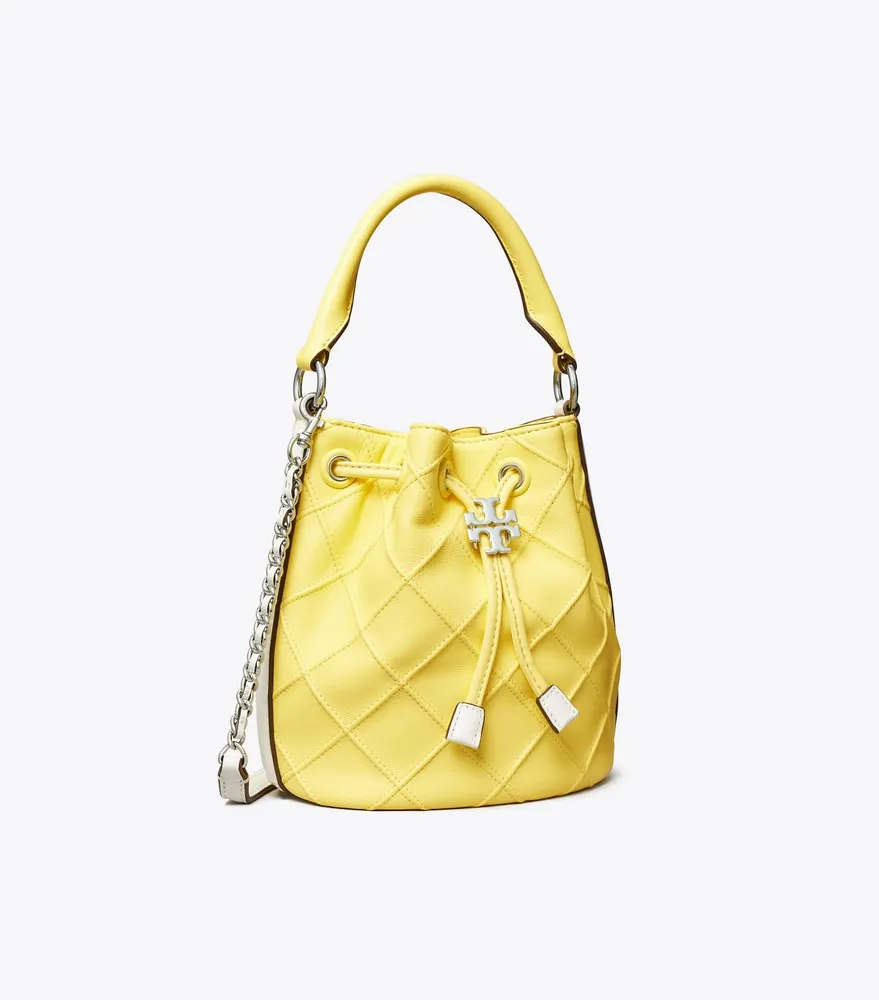 Tory Burch Yellow Fleming Soft Mini Bucket Bag