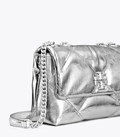 Small Kira Diamond Quilt Metallic Convertible Shoulder Bag