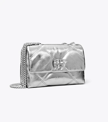 Small Kira Metallic Diamond Quilt Convertible Shoulder Bag