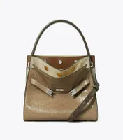 Small Lee Radziwill Embossed Double Bag